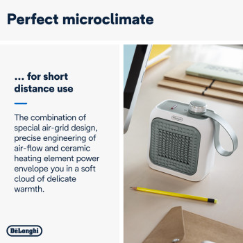 De'Longhi HFX10B03.GR Capsule Desk Personal Fan Ceramic Heater image 6